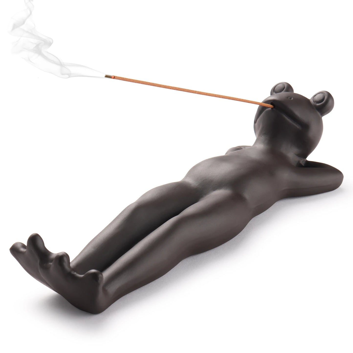 Frog Incense Stick Holder Purple Sand Incense Burner Incense Holder for Sticks for Meditation, Yoga, Home, Office Decor