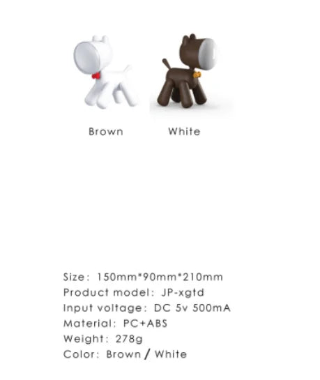 Puppy Cordless Battery Operated Study Table Lamp Home Decor Cute USB Rechargeable Led Nurse Night Light for Kid Bedroom