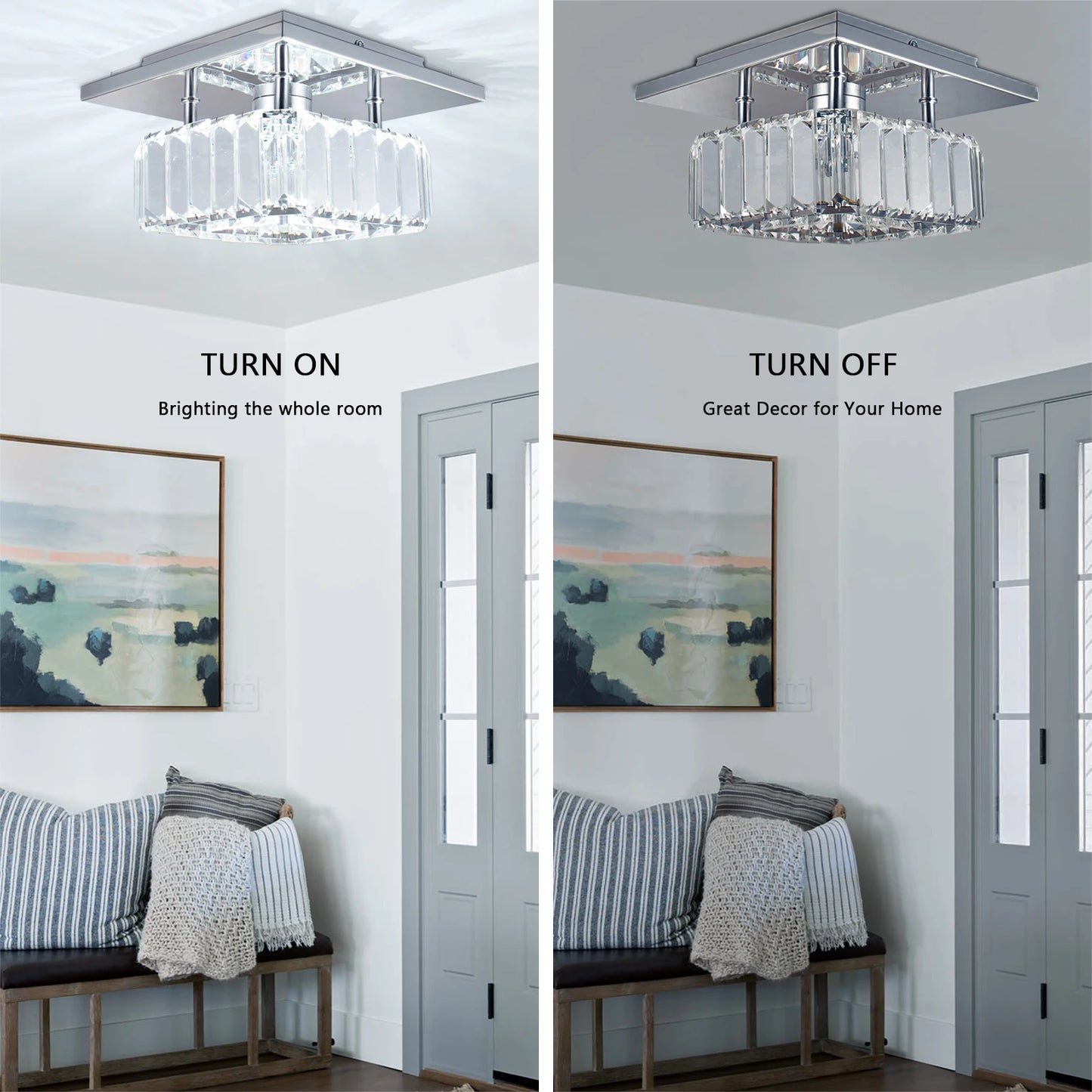 K9 LED Crystal Ceiling Light Modern Square Chandelier for Luxury Living Room Pendant Lights for Home Decor