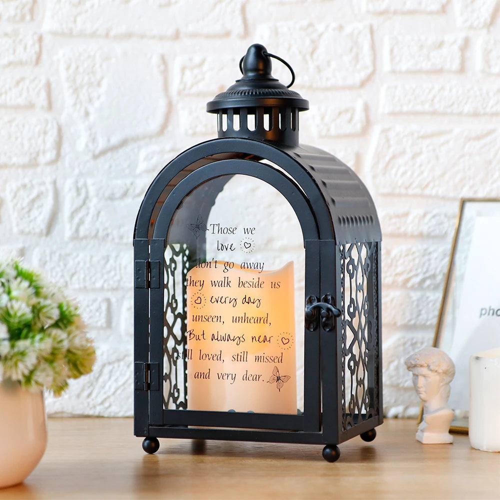 Metal Black Candle Lantern Candle Holder Home Decoration Metal Lanterns for Home Decor