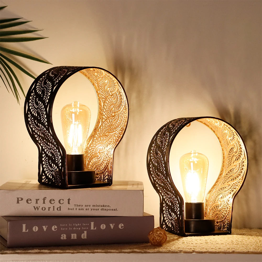 Set of 2 Battery Operated Lamp Unique Cordless Sconces Lantern Metal Cage Wall Mount Lights with 6-Hour Timer for Home Decor