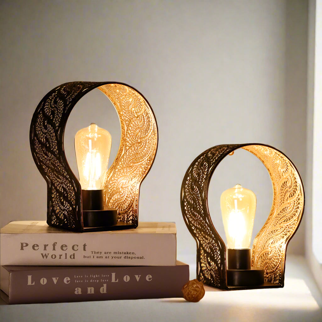 Set of 2 Battery Operated Lamp Unique Cordless Sconces Lantern Metal Cage Wall Mount Lights with 6-Hour Timer for Home Decor