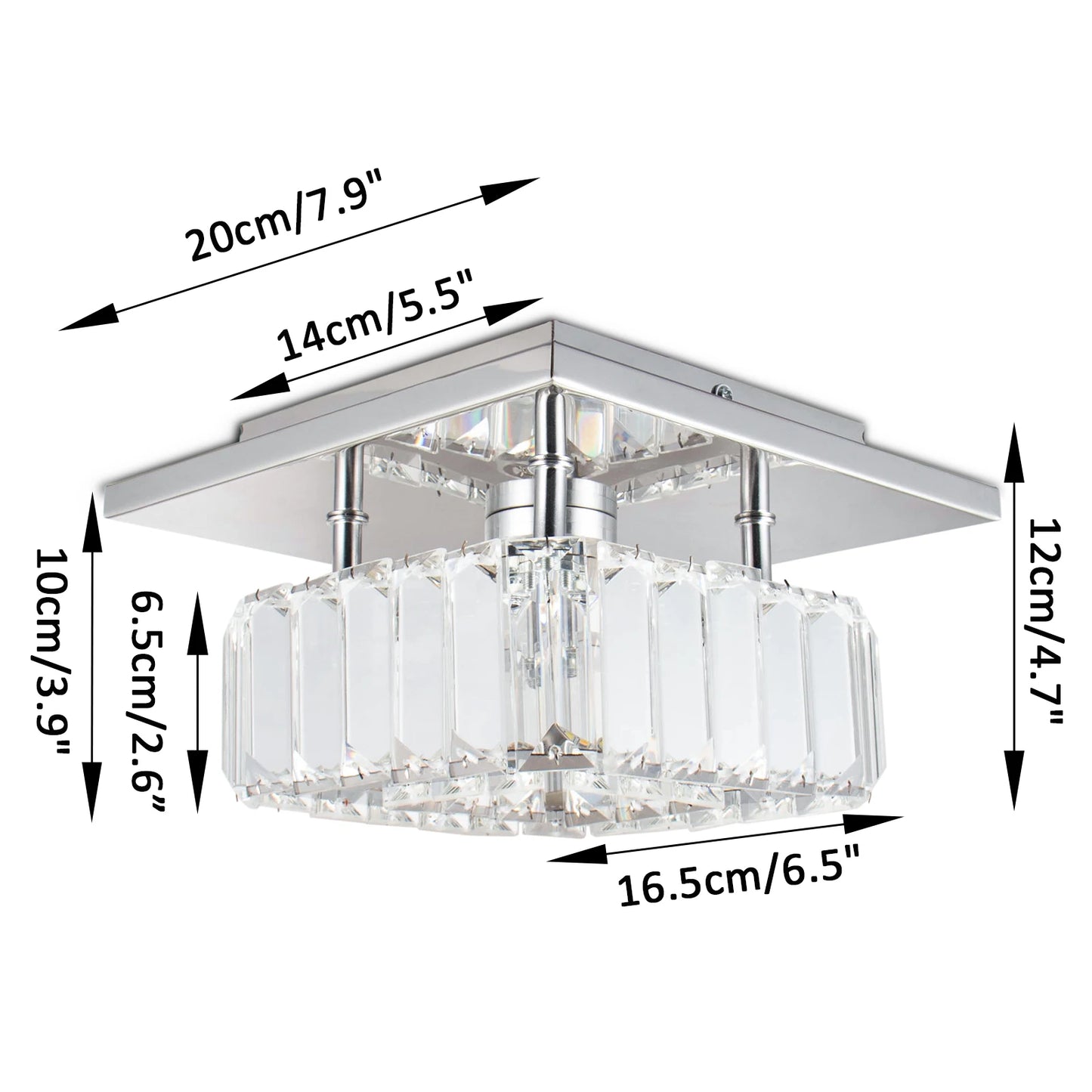 K9 LED Crystal Ceiling Light Modern Square Chandelier for Luxury Living Room Pendant Lights for Home Decor