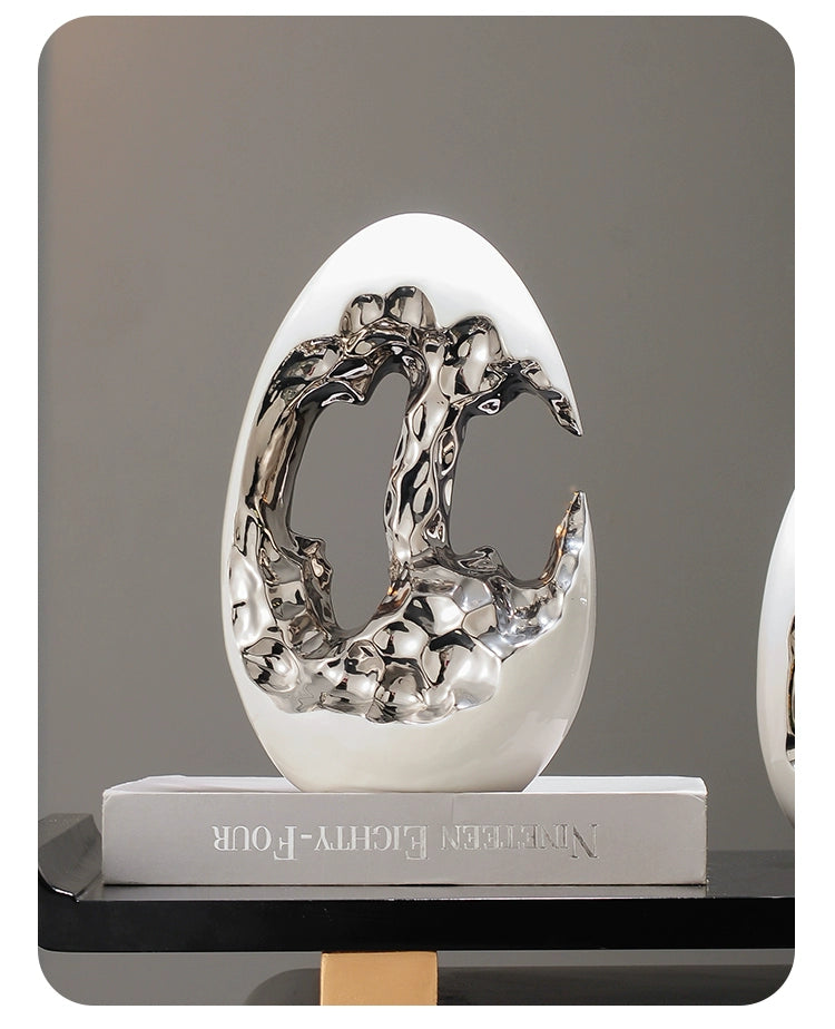 Simple and modern luxury gold and silver egg decorations, decorations, living room foyer, wine, TV cabinet, office high-end gift
