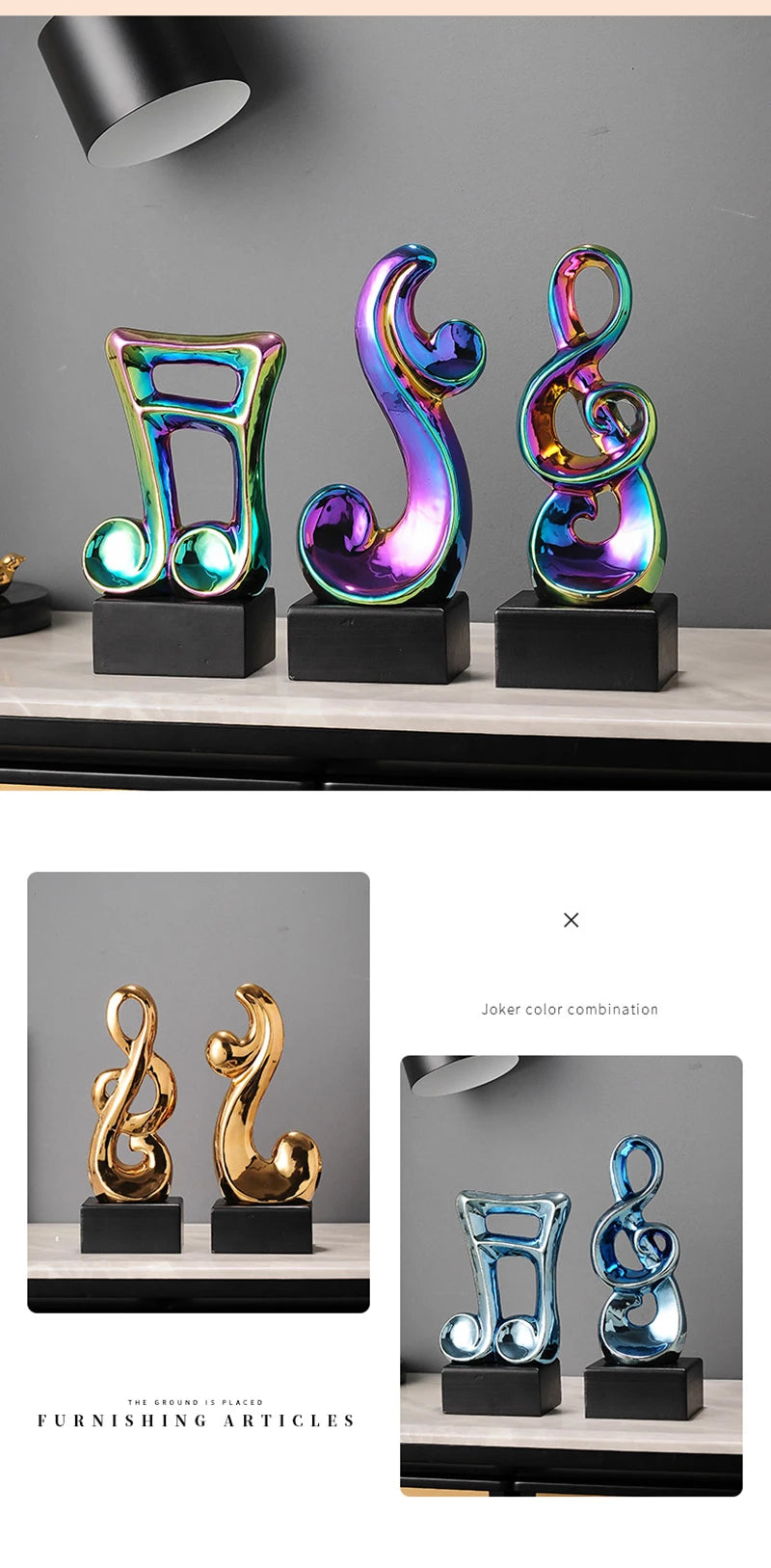 Music Symbol Note Ornament Decoration Ceramics Plating A Living Room Office Desktop Originality Arts And Crafts Gift