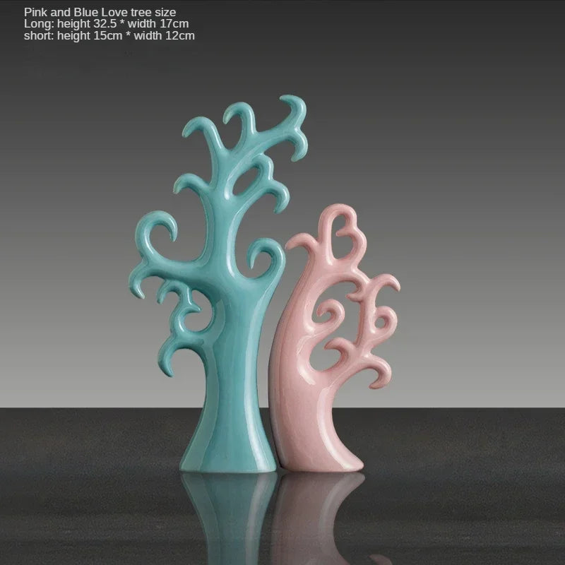 Silver Plated Bouble Couple Kiss Fish Vase Modern Europe Ceramic Furnishing Articles Office Home Livingroom Ornament Decoration