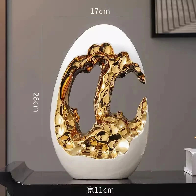 Simple and modern luxury gold and silver egg decorations, decorations, living room foyer, wine, TV cabinet, office high-end gift