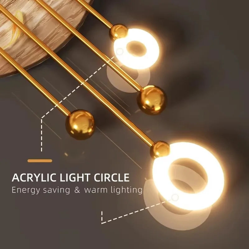 LED Decorative Wall Decorative Painting Art Luxury Metal Light for HomeAcrylic Decorative Painting Hanging Decorations