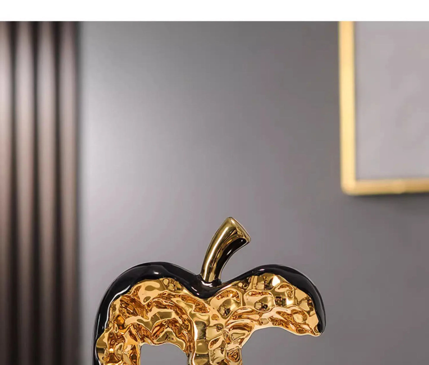 Gold-plated Apple Hollow Out Crafts Ceramic Sculpture Desk Decoration Ornaments Creative Apple Statue Room Aesthetic Decor