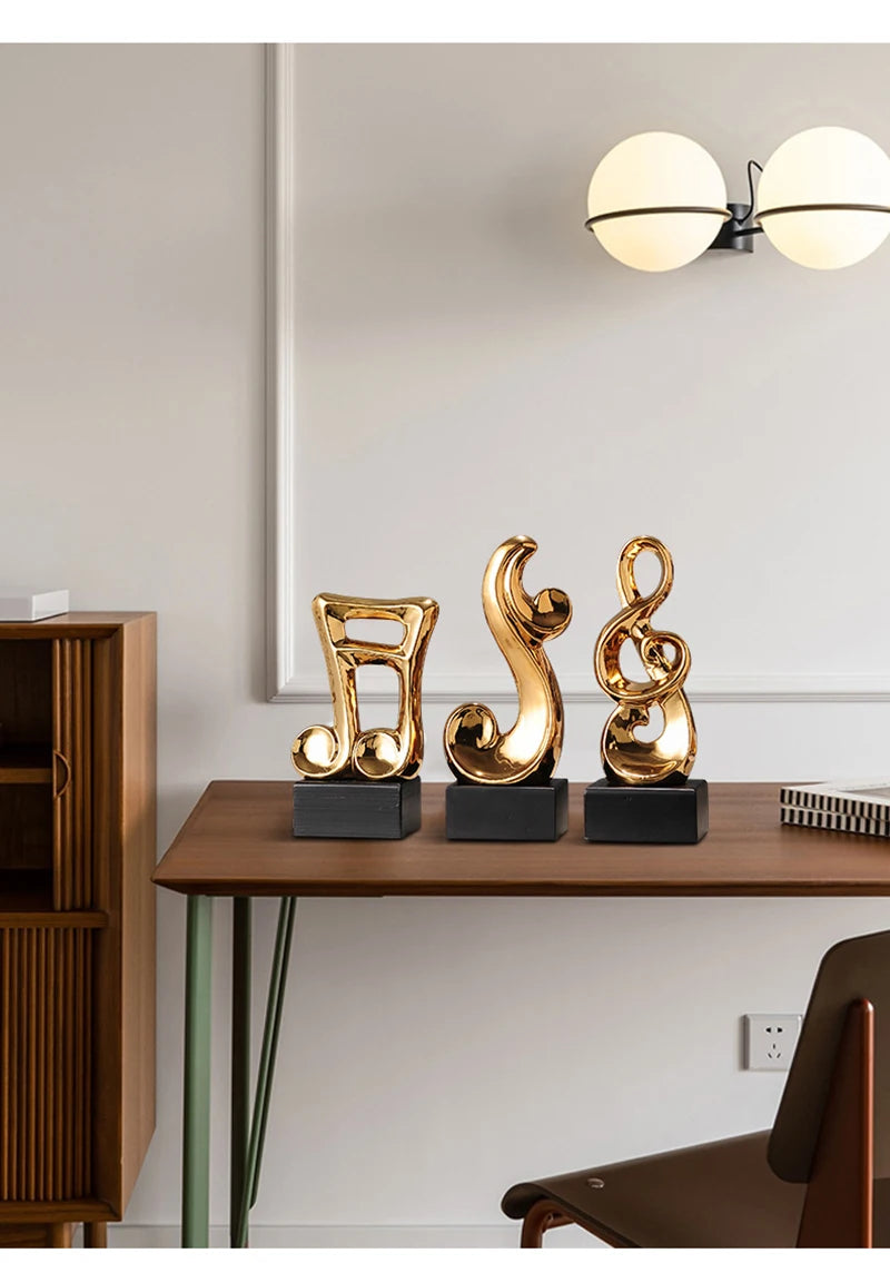 Music Symbol Note Ornament Decoration Ceramics Plating A Living Room Office Desktop Originality Arts And Crafts Gift