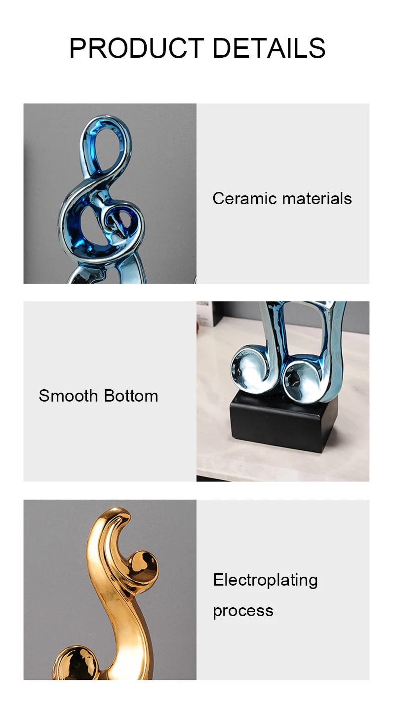 Music Symbol Note Ornament Decoration Ceramics Plating A Living Room Office Desktop Originality Arts And Crafts Gift