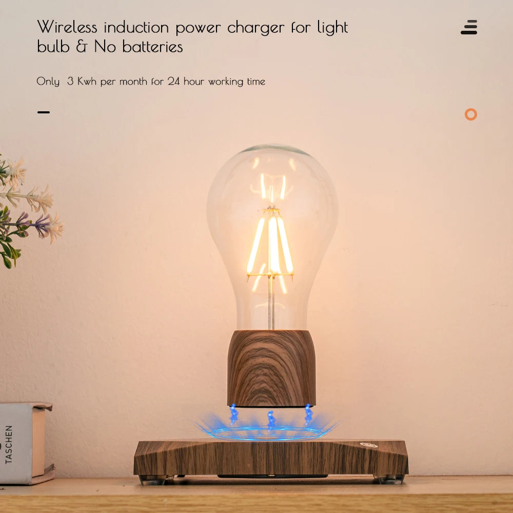 Innovative Room Reading Desk Night Light Lamp Magnetic Levitation Floating LED Light Bulb for Modern Home Office Decor Gift