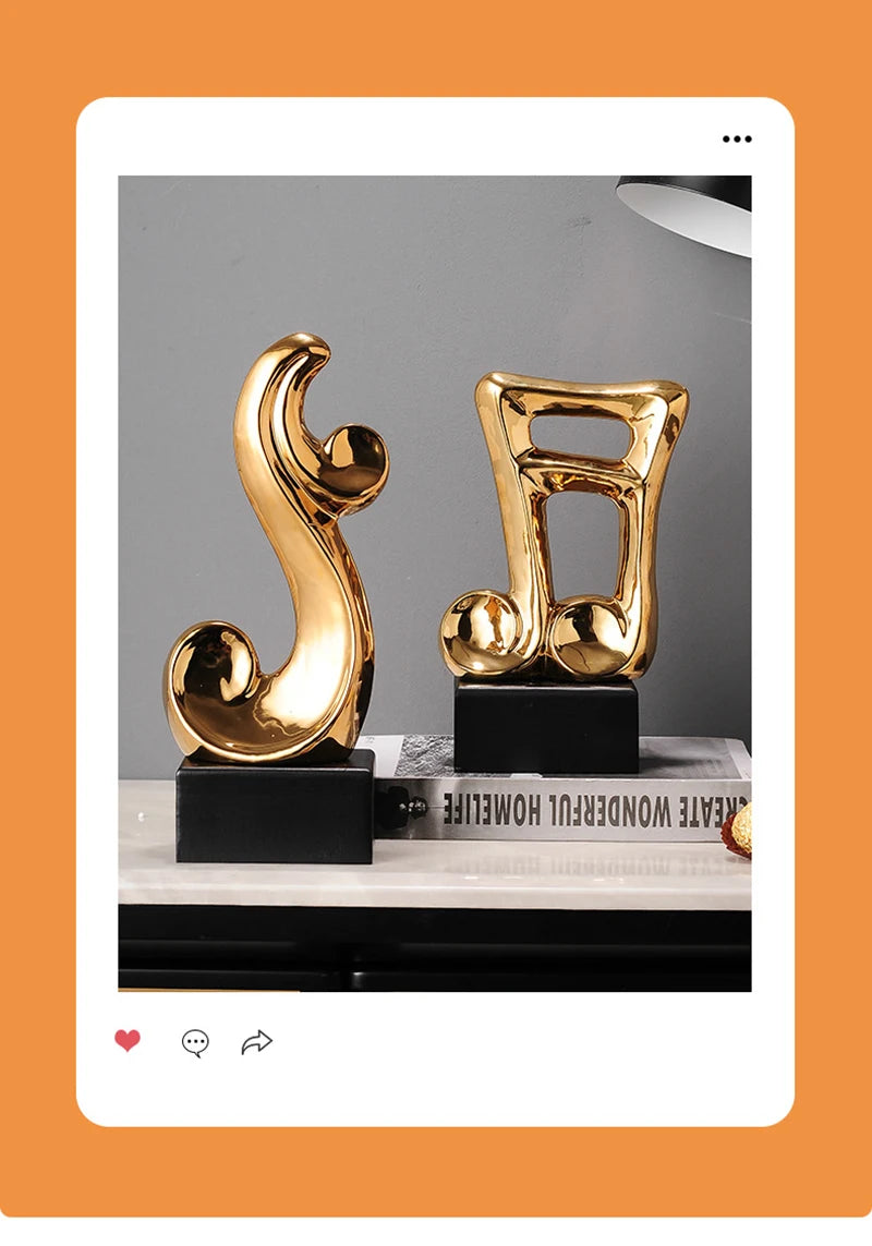 Music Symbol Note Ornament Decoration Ceramics Plating A Living Room Office Desktop Originality Arts And Crafts Gift