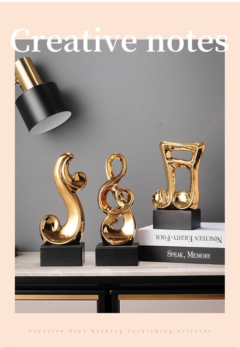 Music Symbol Note Ornament Decoration Ceramics Plating A Living Room Office Desktop Originality Arts And Crafts Gift
