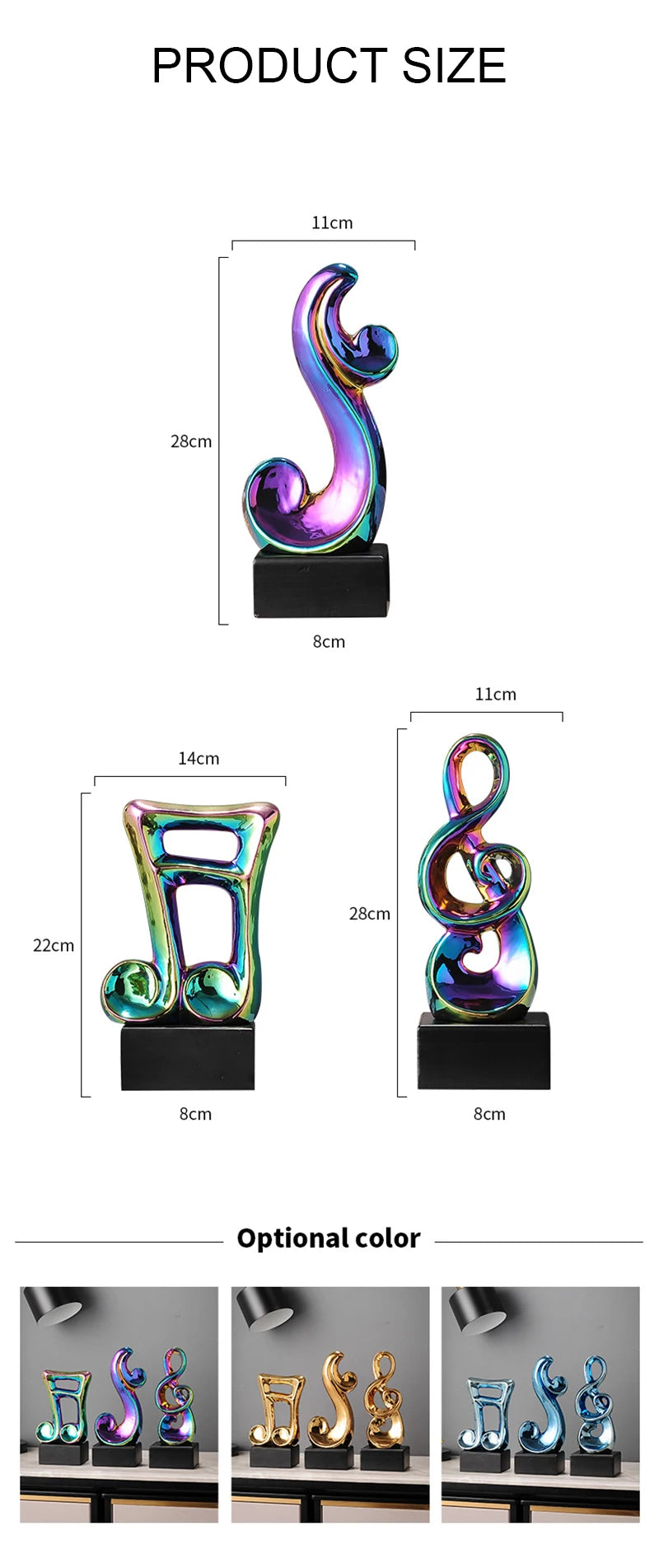 Music Symbol Note Ornament Decoration Ceramics Plating A Living Room Office Desktop Originality Arts And Crafts Gift