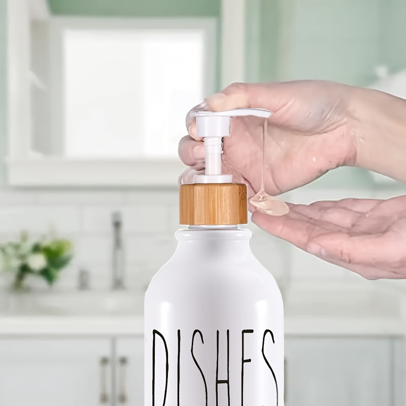 2-Piece Refillable Soap Dispenser Set with Tray - Empty Hand and Dish Soap Containers for Farmhouse Bathroom and Kitchen Decor