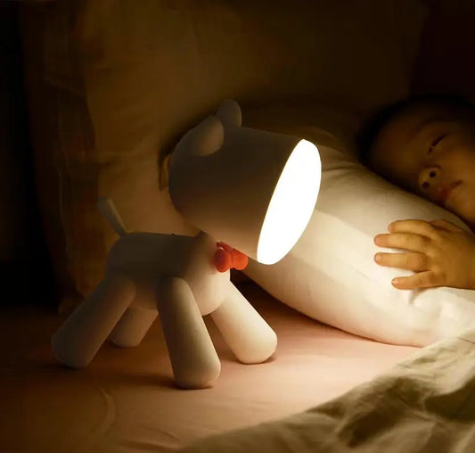 Puppy Cordless Battery Operated Study Table Lamp Home Decor Cute USB Rechargeable Led Nurse Night Light for Kid Bedroom