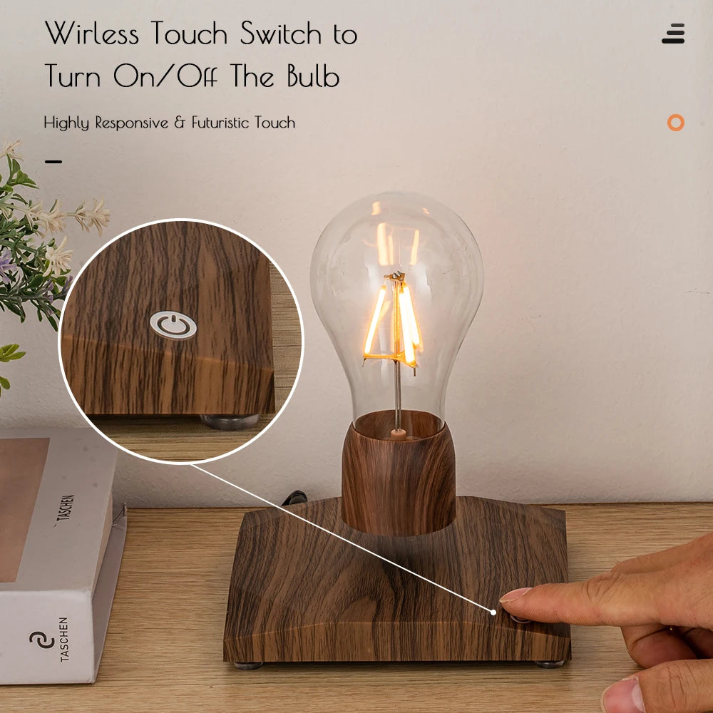Innovative Room Reading Desk Night Light Lamp Magnetic Levitation Floating LED Light Bulb for Modern Home Office Decor Gift